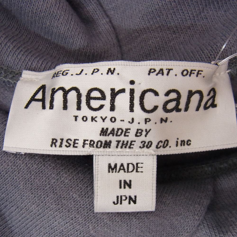 AMERICANA アメリカーナ BRF-489A ラフィ－ 甘撚り裏毛 カットオフ ワイドフード パーカ ブルー系 ONE【美品】【中古】