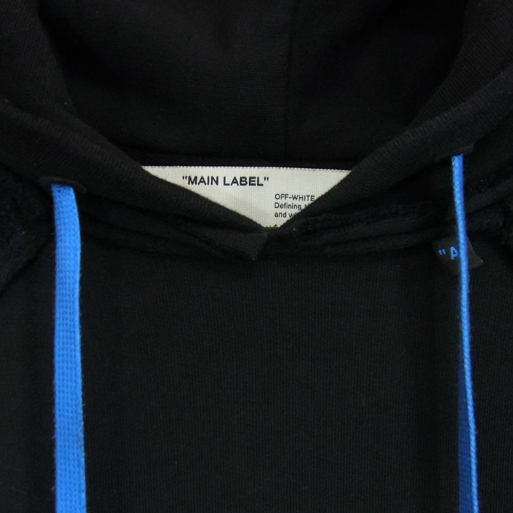OFF-WHITE オフホワイト 19AW OMBB057F19E30010 Hooded Sweatshirt ペンキ アロー プリント プルオーバ― パーカー ブラック系 S【中古】