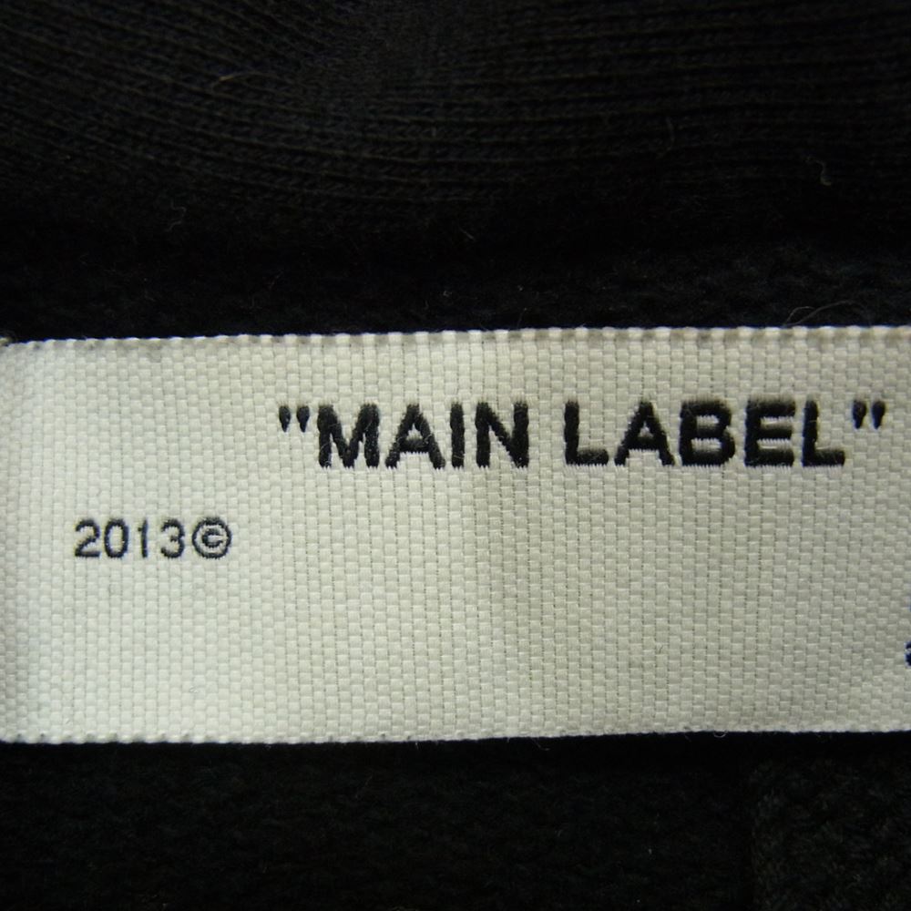 OFF-WHITE オフホワイト 19AW OMBB057F19E30010 Hooded Sweatshirt ペンキ アロー プリント プルオーバ― パーカー ブラック系 S【中古】