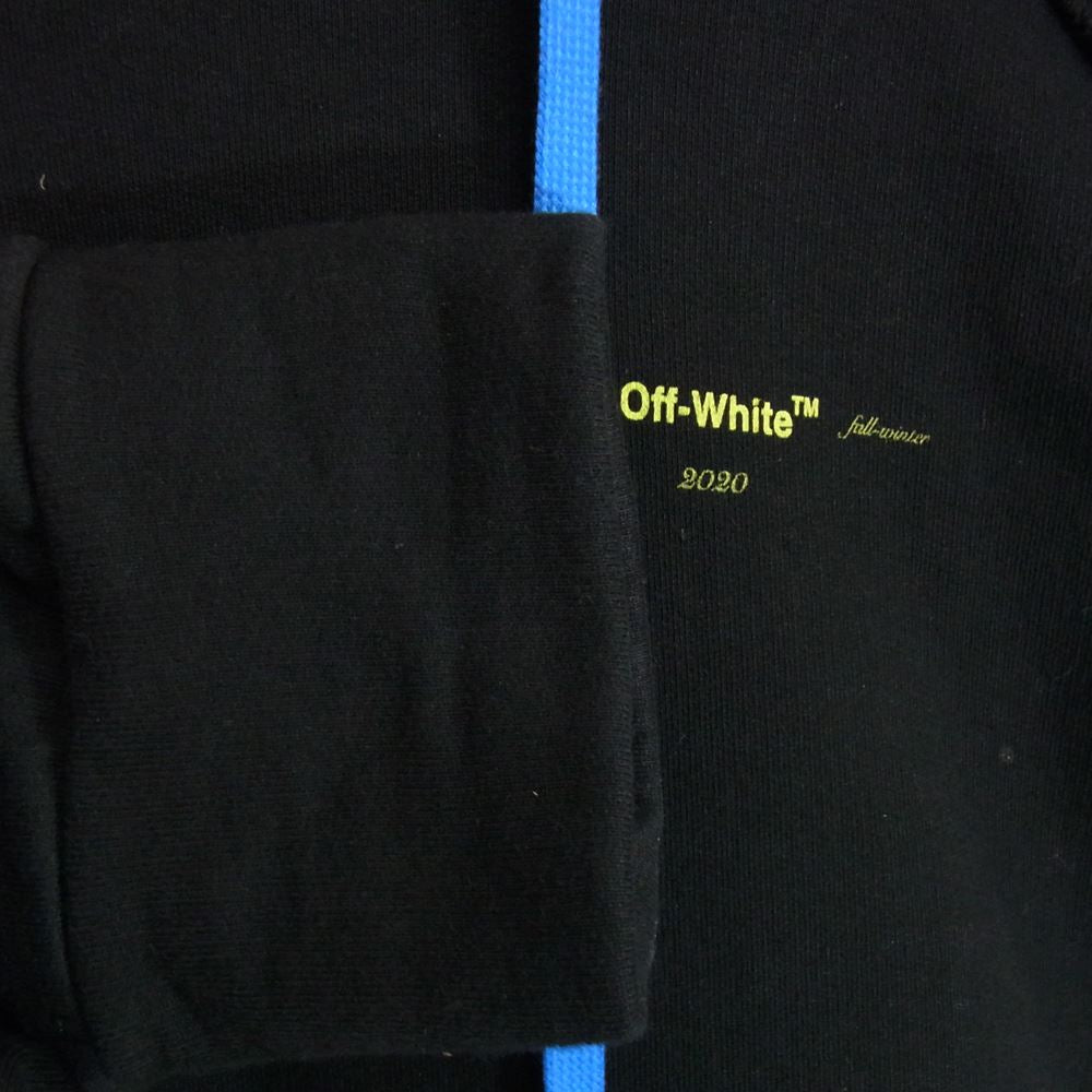 OFF-WHITE オフホワイト 19AW OMBB057F19E30010 Hooded Sweatshirt ペンキ アロー プリント プルオーバ― パーカー ブラック系 S【中古】