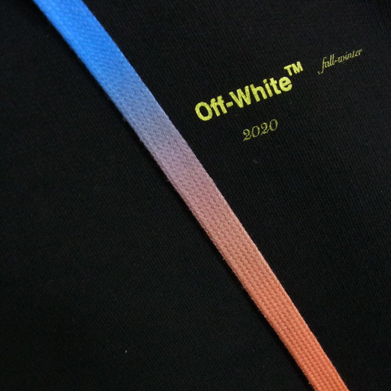 OFF-WHITE オフホワイト 19AW SSENSE限定バックアロープリントプルオーバーパーカー ブラック OMBB057F19E30057