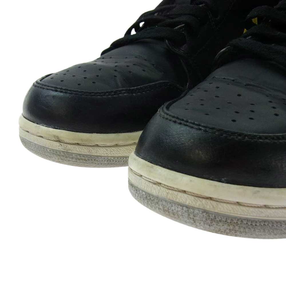 NIKE ナイキ 554724-070　 AIR JPRDAN 1 MID BLACK/VIBRANT YELLOW WOLF GREY ヴィブラント イエロー ウルフグレー サンダー ミッド カット スニーカー  ブラック系 イエロー系 27.5cm【中古】