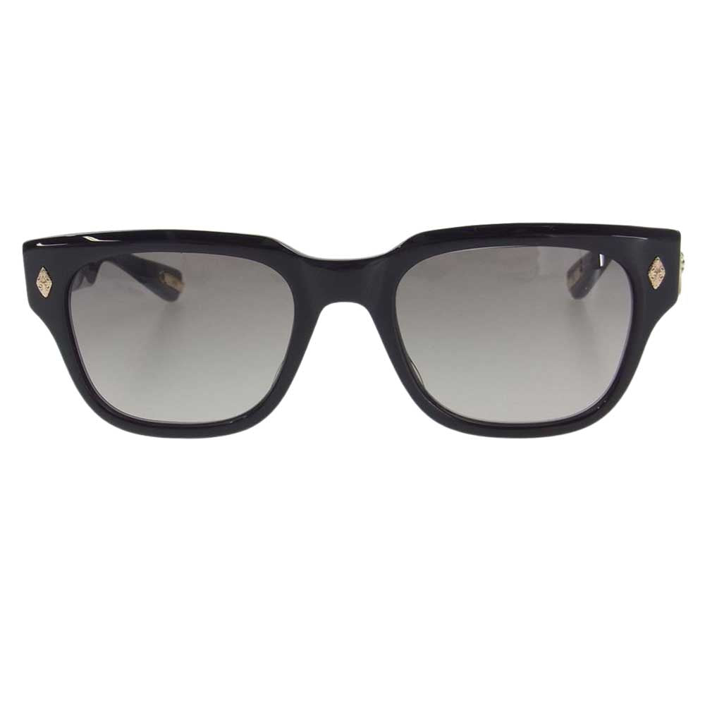 CHROME HEARTS クロムハーツ（原本無） 購入店印字冊子付 GIVENHED 18KGP クラシックオーバルクロス テンプル スクエア サングラス ブラック系 ゴールド系【中古】