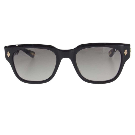 CHROME HEARTS クロムハーツ（原本無） 購入店印字冊子付 GIVENHED 18KGP クラシックオーバルクロス テンプル スクエア サングラス ブラック系 ゴールド系【中古】