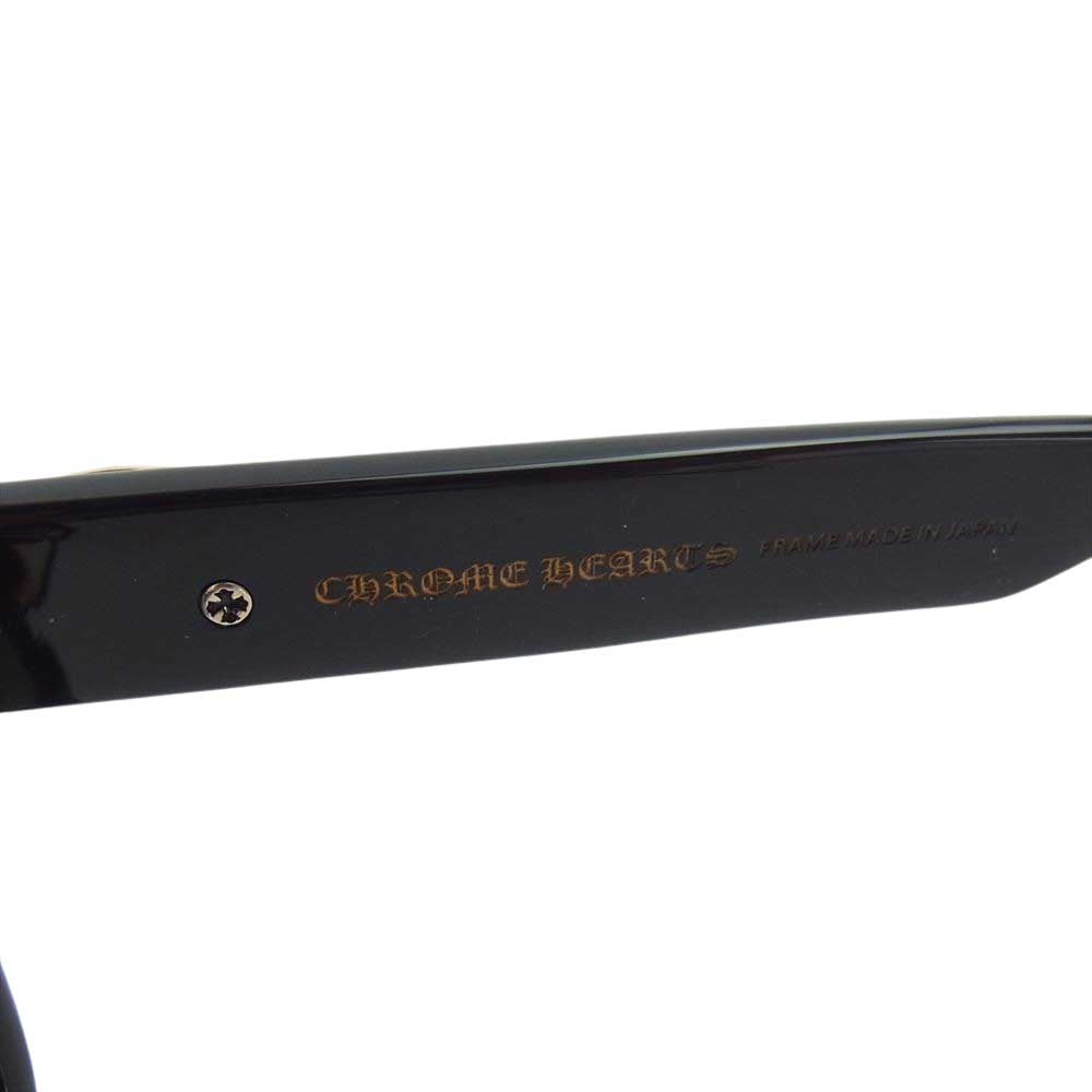 CHROME HEARTS クロムハーツ（原本無） 購入店印字冊子付 GIVENHED 18KGP クラシックオーバルクロス テンプル スクエア サングラス ブラック系 ゴールド系【中古】