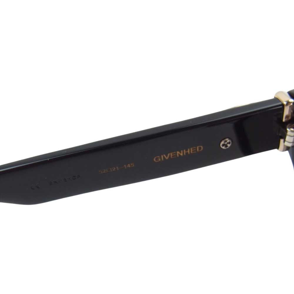 CHROME HEARTS クロムハーツ（原本無） 購入店印字冊子付 GIVENHED 18KGP クラシックオーバルクロス テンプル スクエア サングラス ブラック系 ゴールド系【中古】