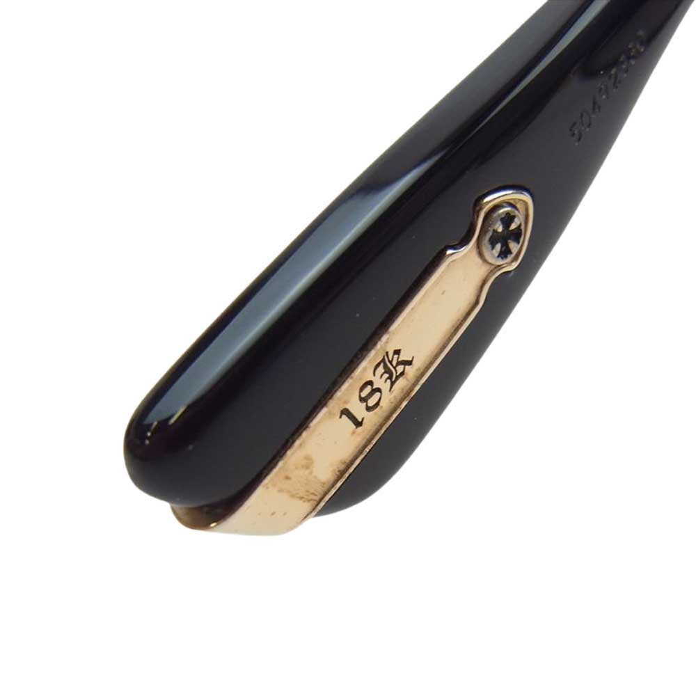 CHROME HEARTS クロムハーツ（原本無） 購入店印字冊子付 GIVENHED 18KGP クラシックオーバルクロス テンプル スクエア サングラス ブラック系 ゴールド系【中古】