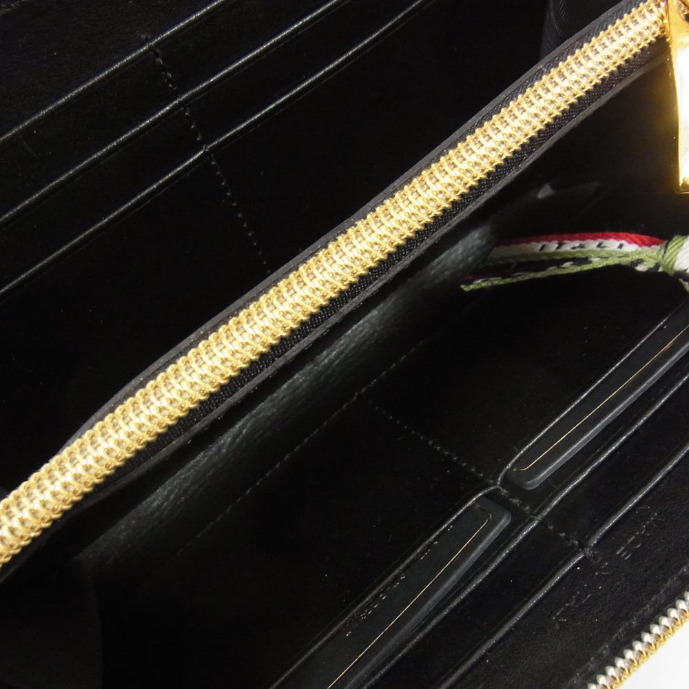 Orobianco オロビアンコ COCCOLINO-LUCIDO-NERO-99 INTRA-I 型押し レザー ウォレット 長財布 ブラック系【中古】