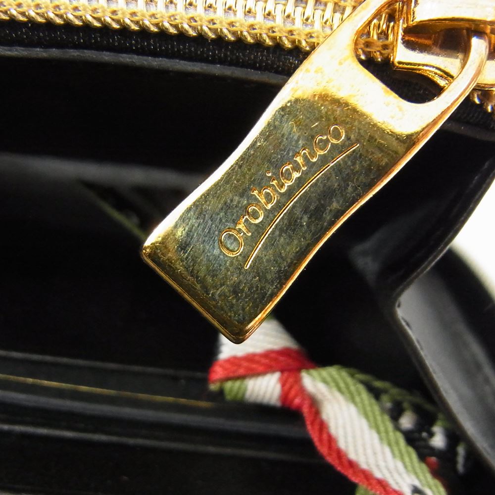 Orobianco オロビアンコ COCCOLINO-LUCIDO-NERO-99 INTRA-I 型押し レザー ウォレット 長財布 ブラック系【中古】