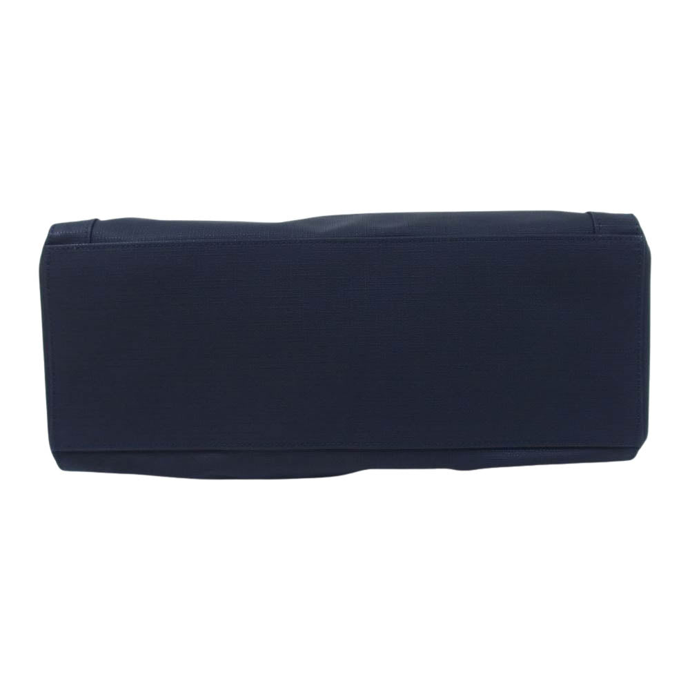 BURBERRY BLUE LABEL バーバリーブルーレーベル チェック フラップ 2WAY レザー ショルダー ハンド バッグ ダークネイビー系【中古】
