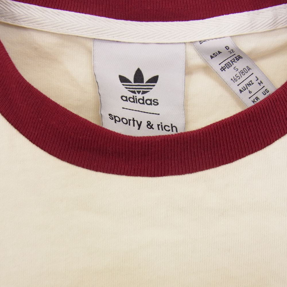 adidas アディダス × Sporty＆Rich カットソー TEE 半袖シャツ  オフホワイト系 M【中古】