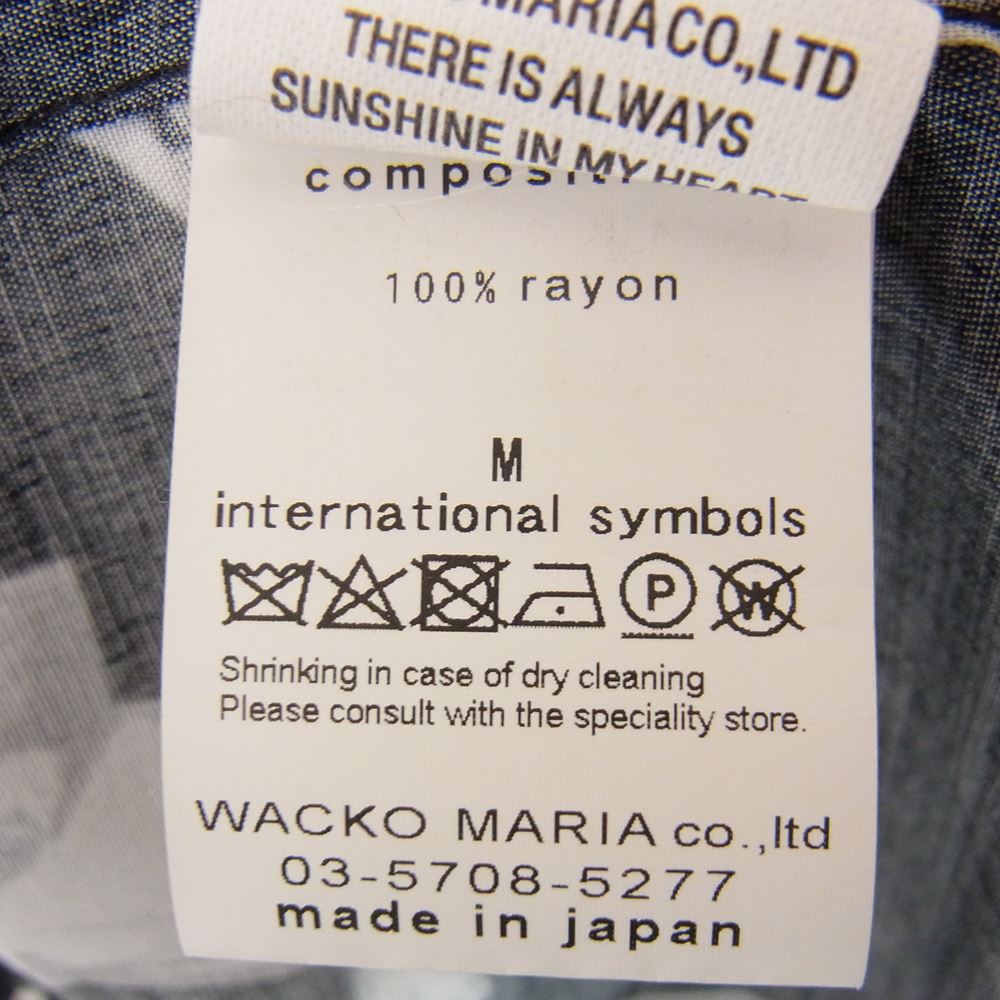 WACKO MARIA ワコマリア ROCKABILLY S/S HAWAIIAN SHIRTS ロカビリー 総柄 ハワイアン アロハ 半袖 レーヨン シャツ ブラック系 M【中古】