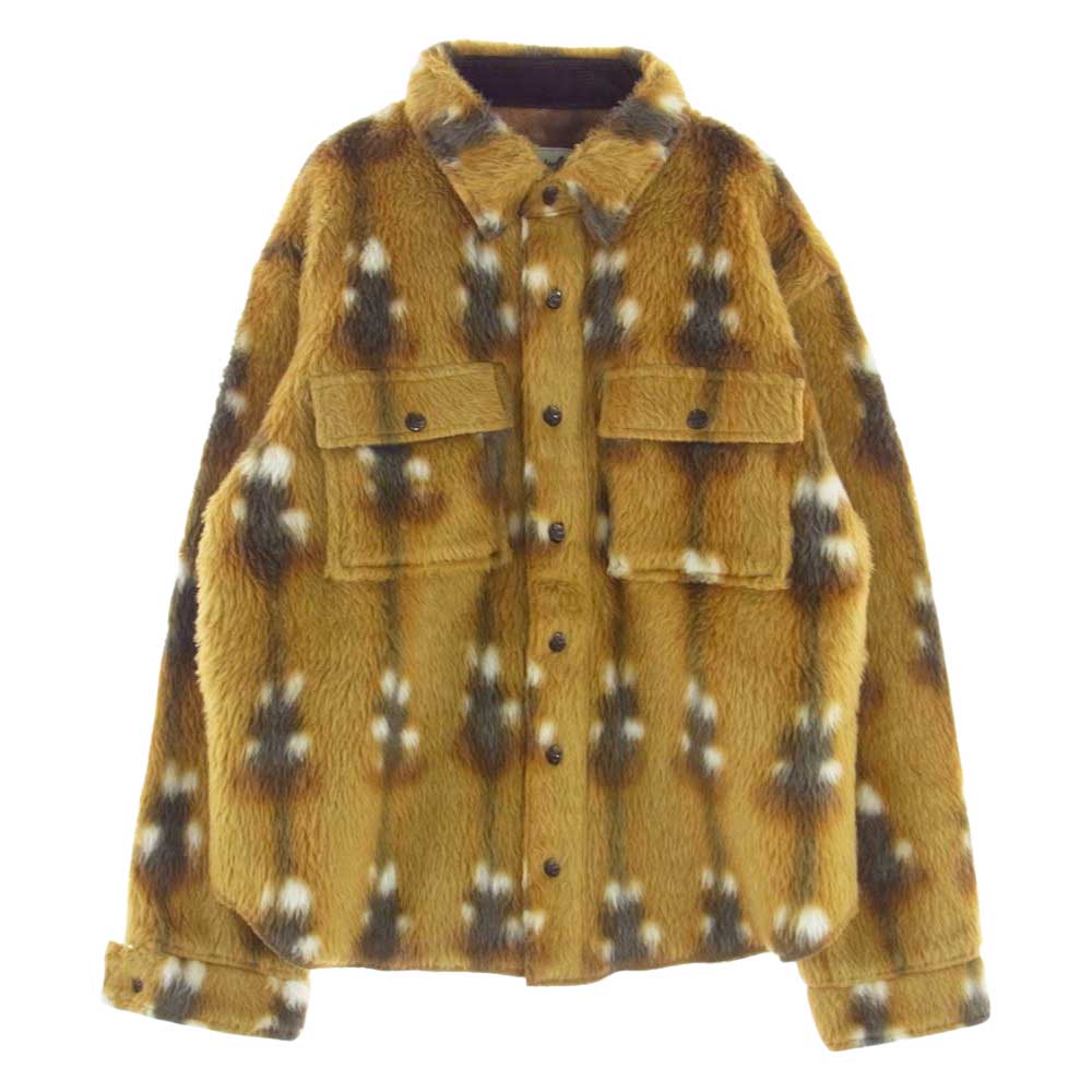 TENDERLOIN テンダーロイン ANIMAL CPO FOX アニマル フェイクファー シャツ ジャケット ブラウン系 S【美品】【中古】