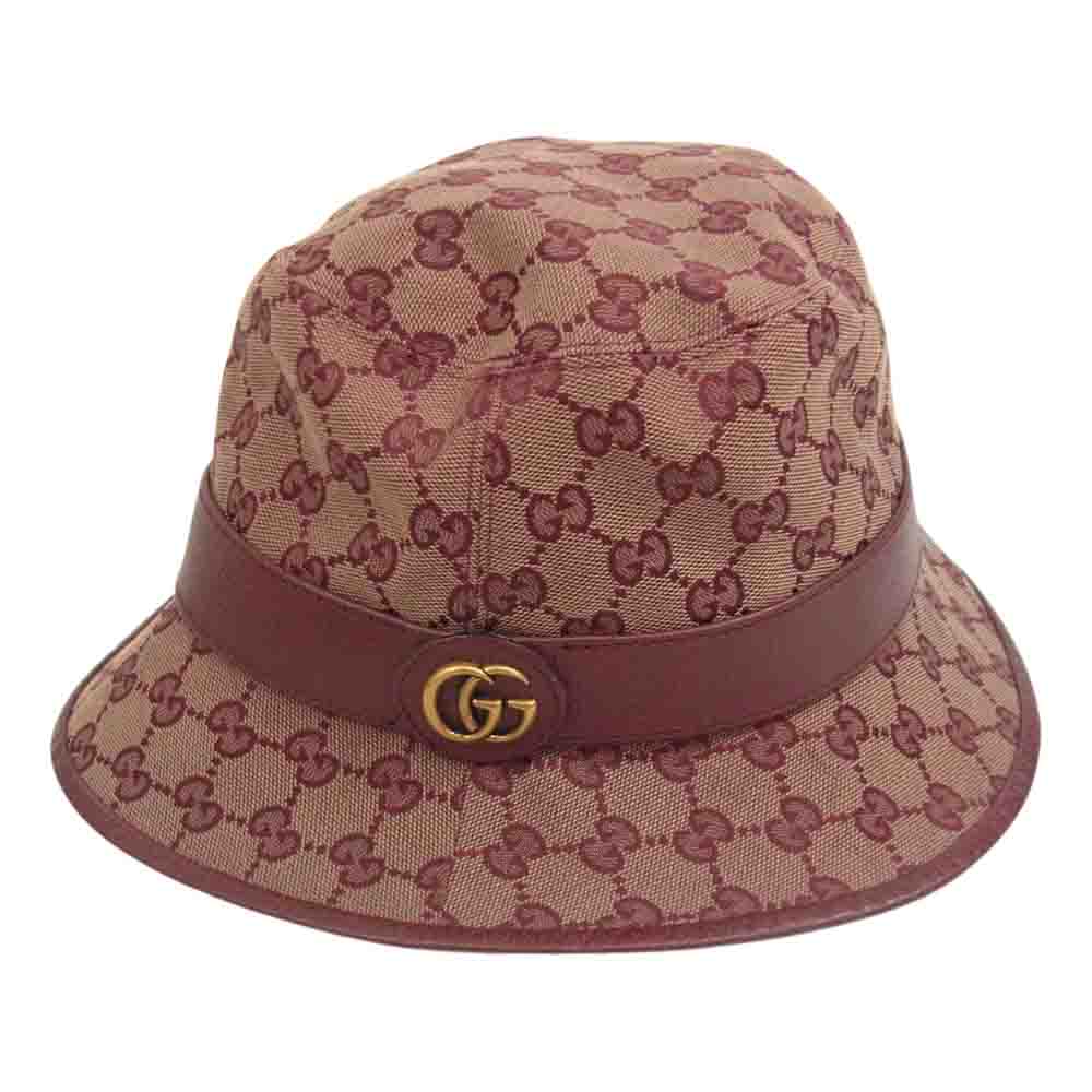 GUCCI グッチ 【クリーニング済】GG キャンバス バケット ハット エンジ系【中古】