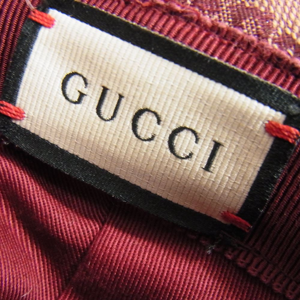 GUCCI グッチ 【クリーニング済】GG キャンバス バケット ハット エンジ系【中古】