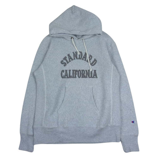 STANDARD CALIFORNIA スタンダードカリフォルニア × Champion Reverse Weave Pullover Hood Sweat  チャンピオン アーチロゴ リバースウェーブ スウェット パーカー グレー系 L【中古】