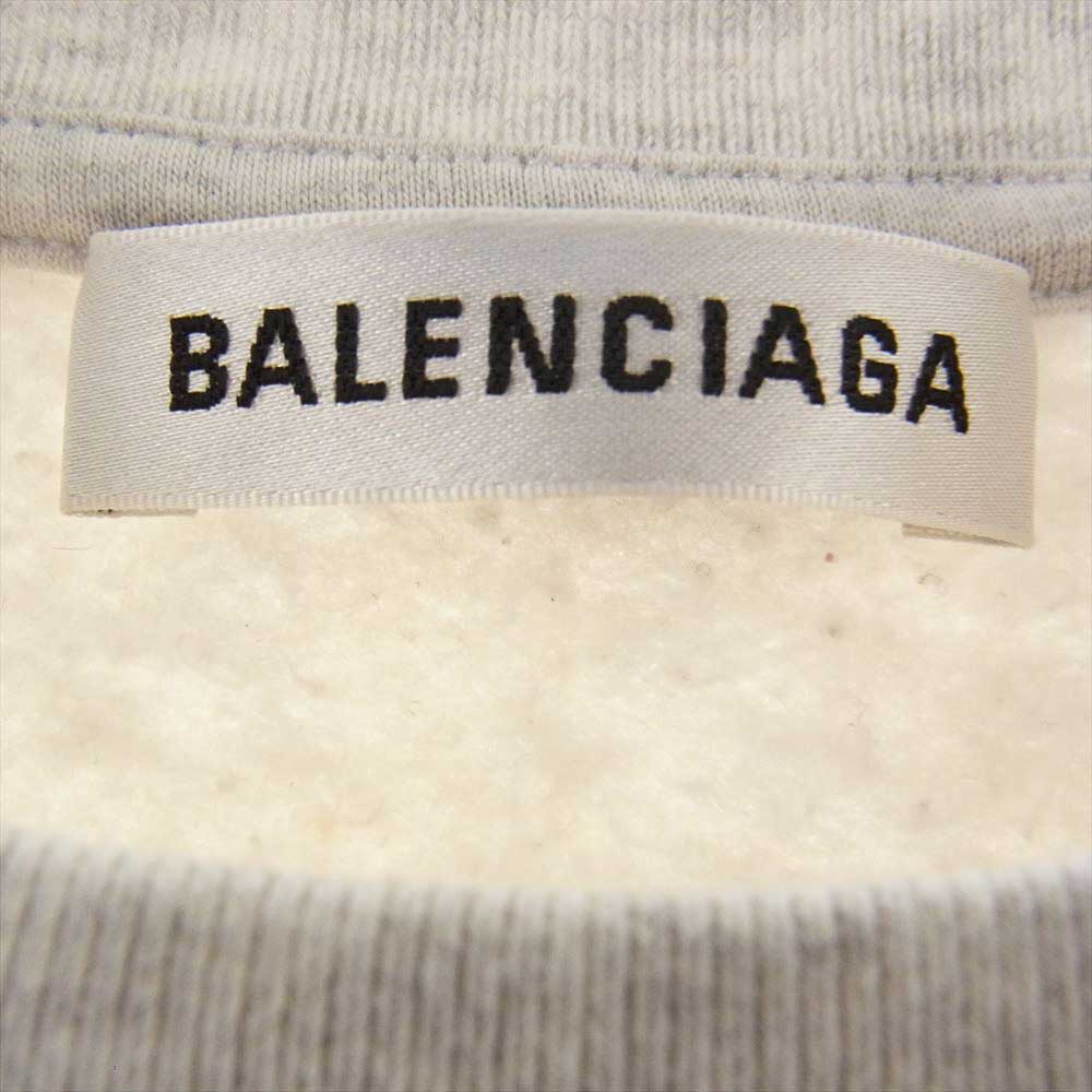 BALENCIAGA バレンシアガ 518249 TAV50 PATCHED SWEATSHIRT バック パッチロゴ スウェット トレーナー オフホワイト系 グレー系 M【中古】