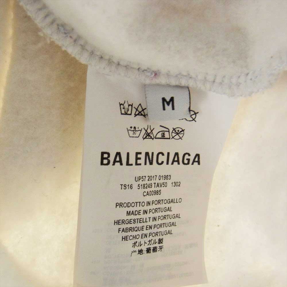 BALENCIAGA バレンシアガ 518249 TAV50 PATCHED SWEATSHIRT バック パッチロゴ スウェット トレーナー オフホワイト系 グレー系 M【中古】