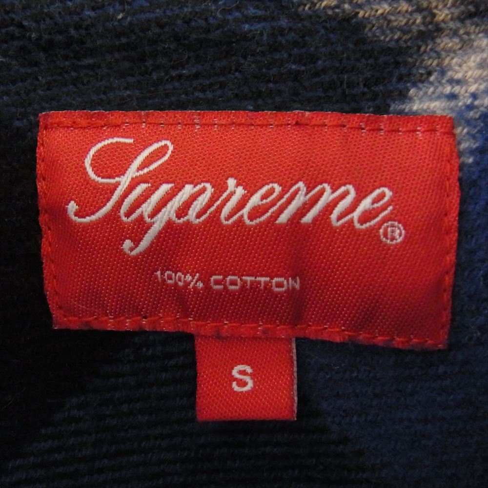 Supreme シュプリーム 13AW Bleached Buffalo Heavyweight Shirt ブリーチ加工 バッファロー チェック ネル シャツ   ブルー系 S【中古】