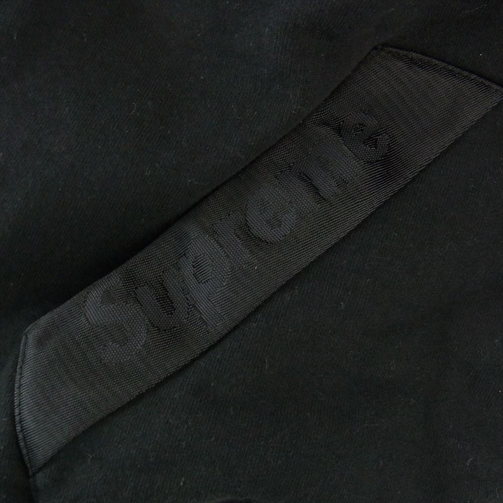 Supreme シュプリーム 20SS Tonal Webbing Hooded Sweatshirt トーナル ウェビング ロゴテープ フーデッド スウェットシャツ パーカー ブラック系 L【中古】