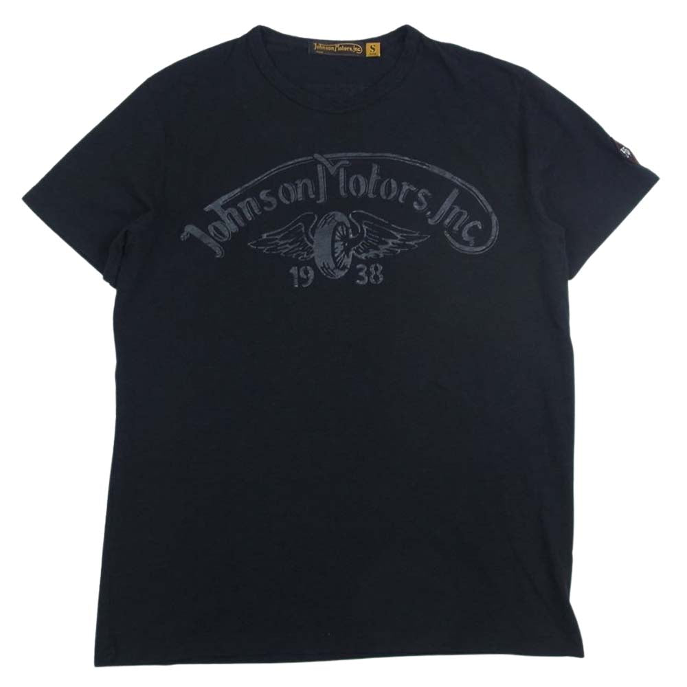 ジョンソンモータース 1938 ロゴ 半袖 プリント Tシャツ ブラック  ブラック系 S【中古】
