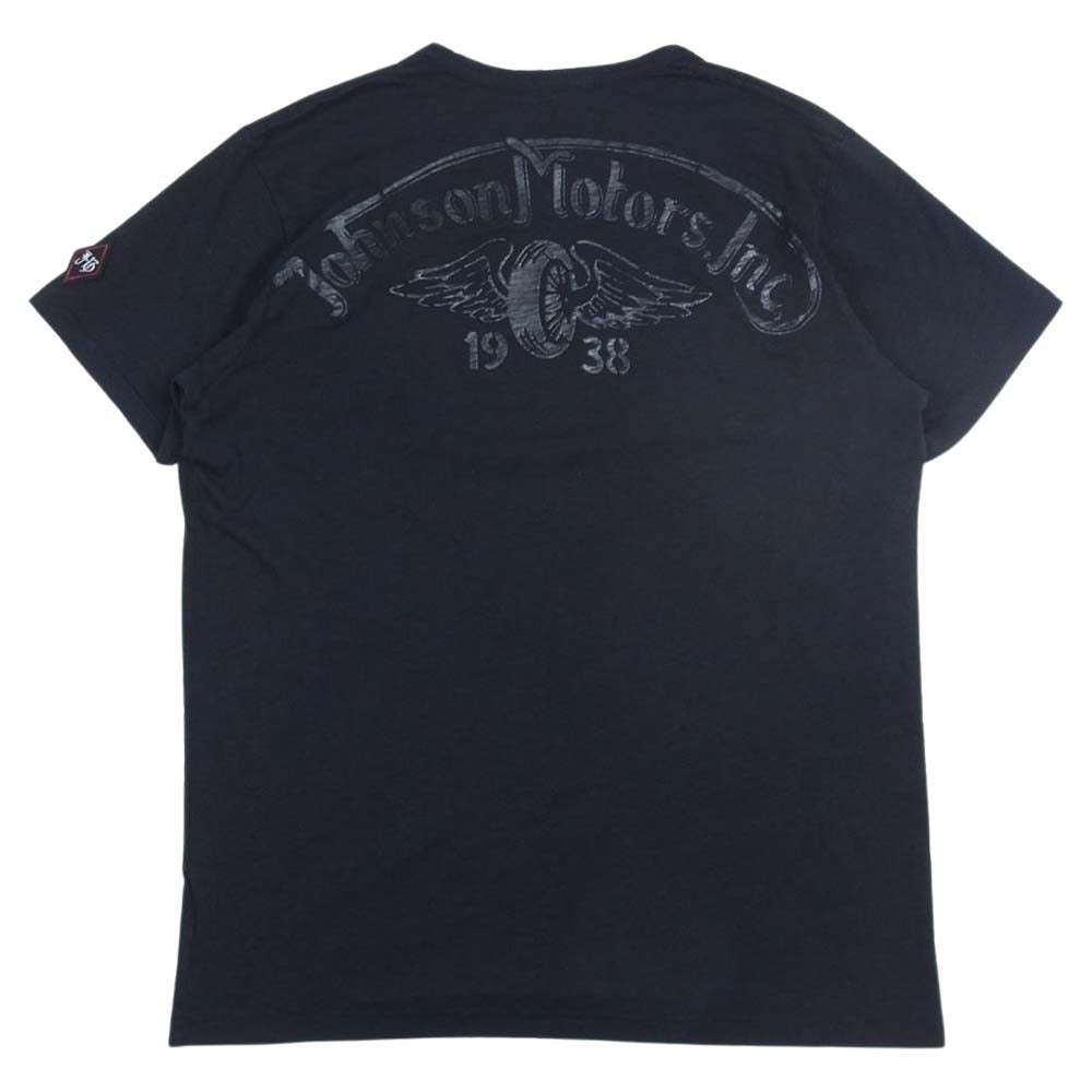 ジョンソンモータース 1938 ロゴ 半袖 プリント Tシャツ ブラック  ブラック系 S【中古】