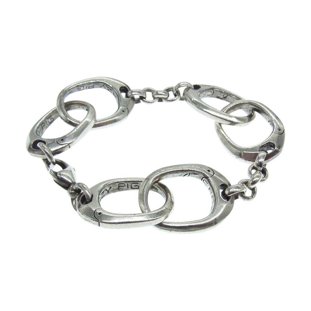 CRAZY PIG クレイジーピッグ HANDCUFF BRACELET SMALL ハンドカフ ブレスレット スモール  シルバー系【中古】