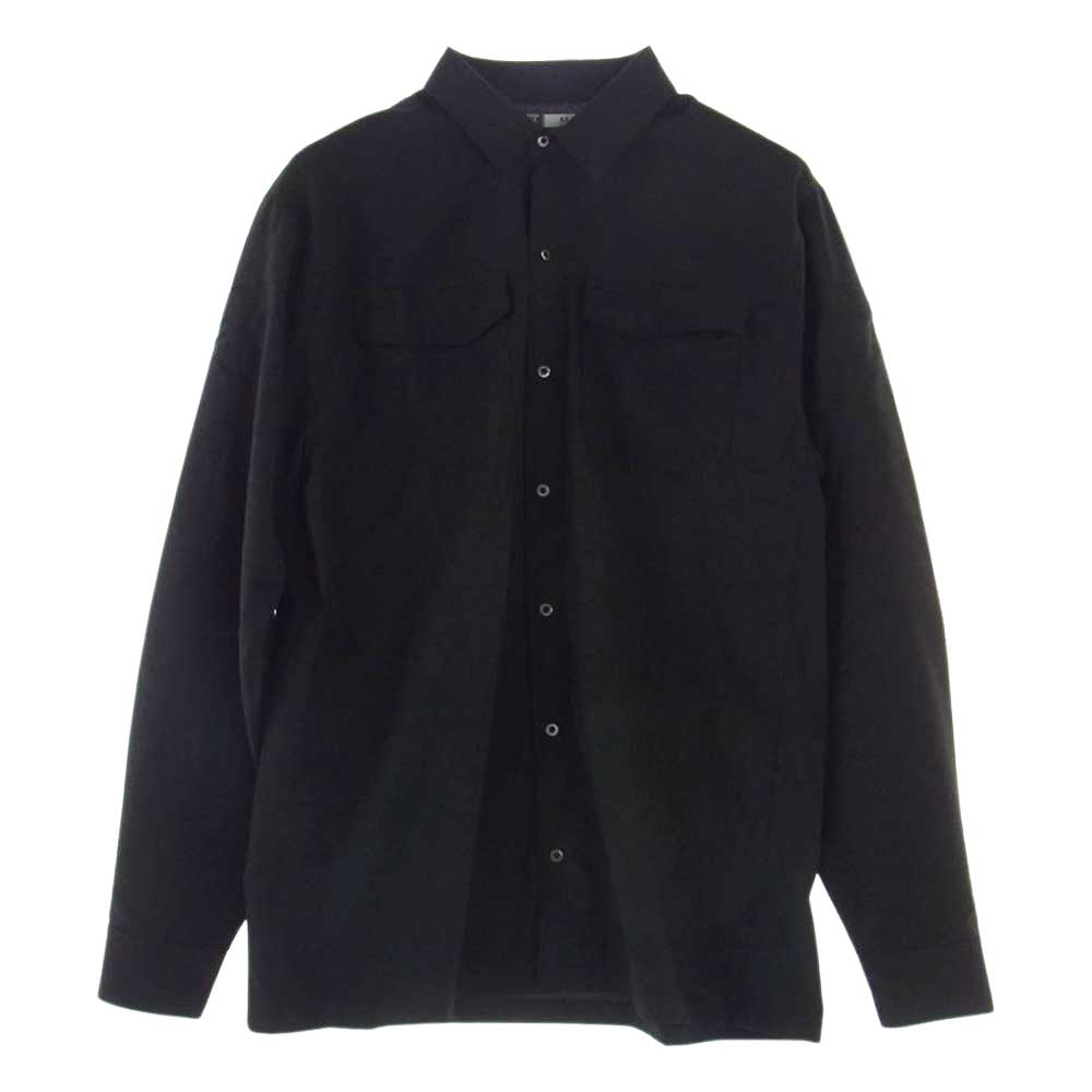 　タクティカル　 刺繍 ミリタリー 長袖 シャツ ブラック系 M【中古】