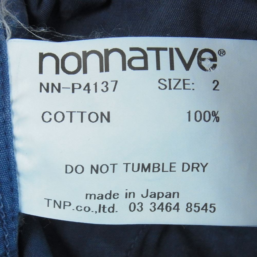 nonnative ノンネイティブ NN-P4137 TROOPER 6P TROUSERS 03 COTTON WEATHER OVERDYED VW 6ポケット カーゴ トラウザー パンツ ネイビー系 2【中古】