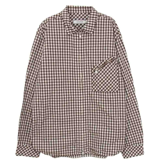 nonnative ノンネイティブ NN-S4109 RANCHER FULL ZIP L/S SHIRT COTTON BROAD GINGHAM CHECK ブラウン系 2【中古】