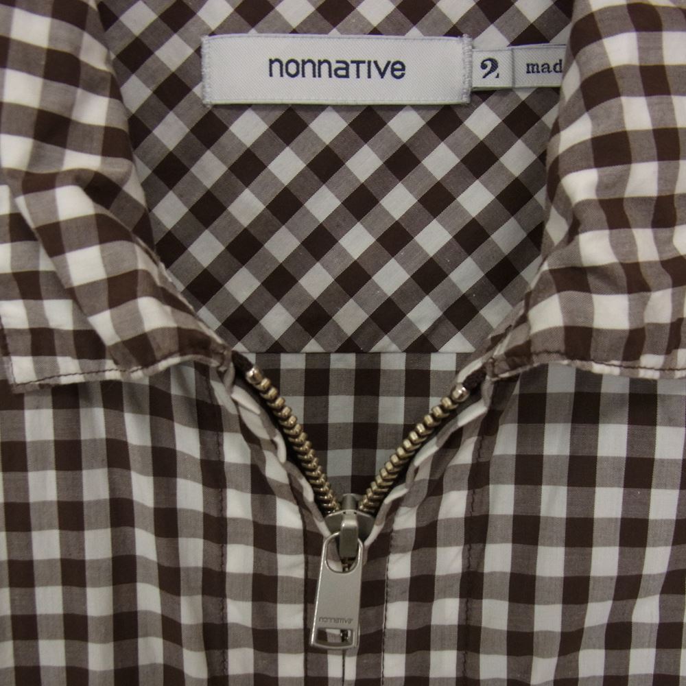 nonnative ノンネイティブ NN-S4109 RANCHER FULL ZIP L/S SHIRT COTTON BROAD GINGHAM CHECK ブラウン系 2【中古】