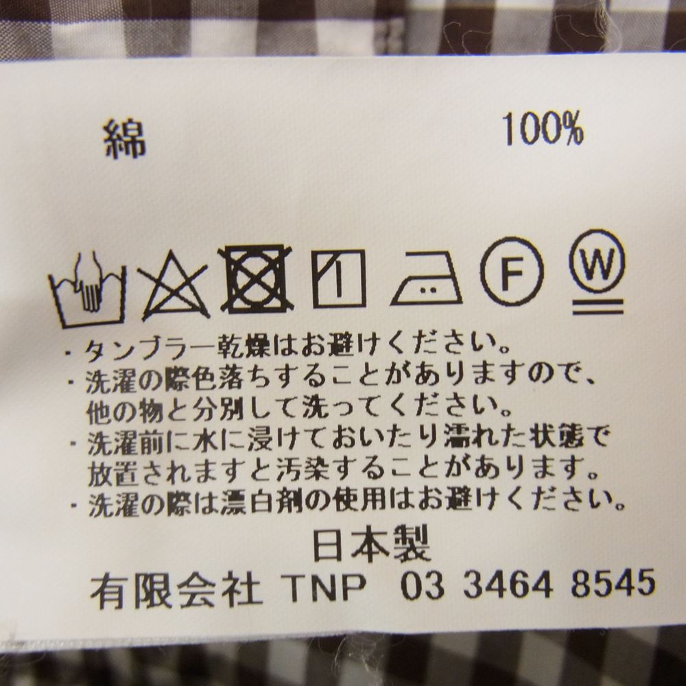 nonnative ノンネイティブ NN-S4109 RANCHER FULL ZIP L/S SHIRT COTTON BROAD GINGHAM CHECK ブラウン系 2【中古】