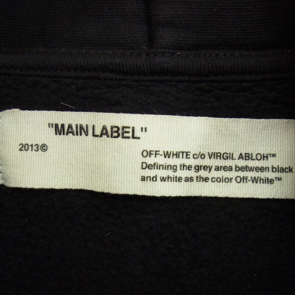 OFF-WHITE オフホワイト ジップ プリント パーカー ブラック系 XS【中古】