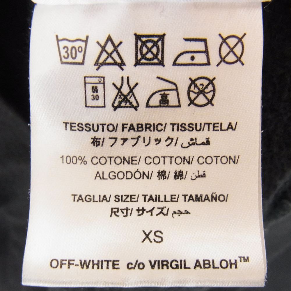 OFF-WHITE オフホワイト ジップ プリント パーカー ブラック系 XS【中古】