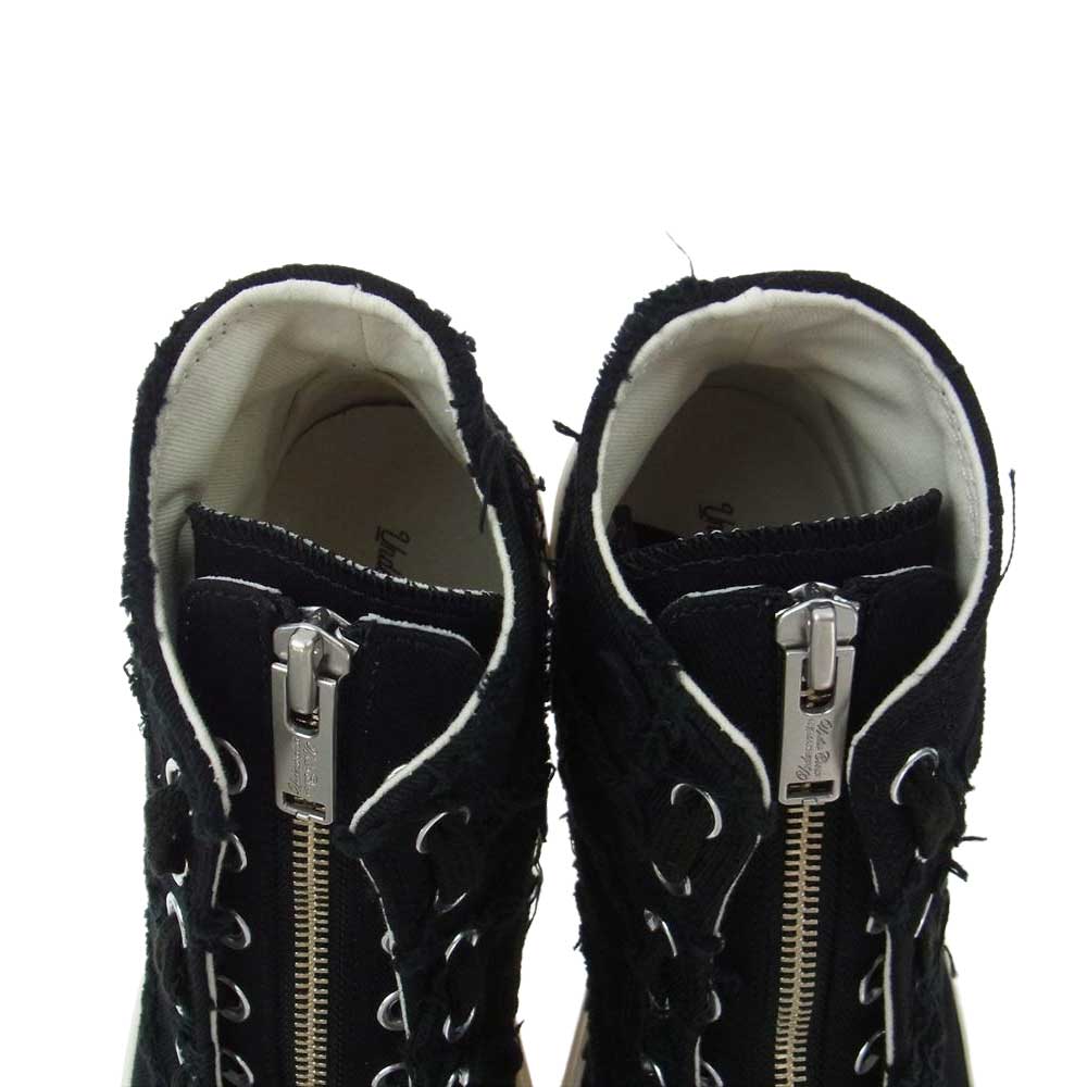 UNDERCOVER アンダーカバー 23SS  UI1C4F01 ism カサネハギ ハイカット ファスナー スニーカー  ブラック系 L (27-27.5cm)【新古品】【未使用】【中古】