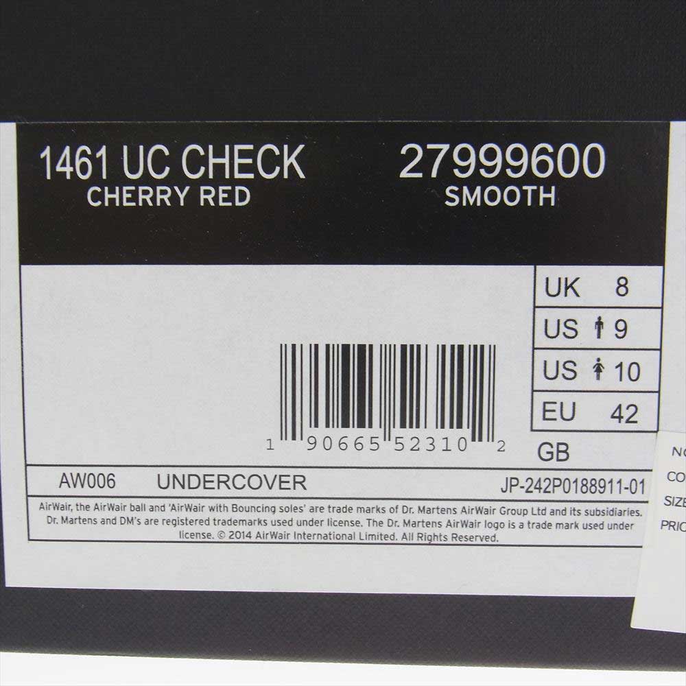 UNDERCOVER アンダーカバー × Dr.Martens 1461 Cherry Red ドクターマーチン チェリーレッド 3ホール ダービー シューズ ワインレッド系 8【新古品】【未使用】【中古】
