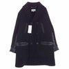 MAISON MARGIELA メゾンマルジェラ ①⑩ライン 22AW S50AM0564 レザー切替 ショールカラー ダブル コート ブラック系 48【美品】【中古】