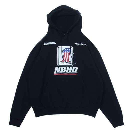 NEIGHBORHOOD ネイバーフッド 22AW  222UW05N-CSM01 × HaleyDaividson H-D . HOODED LS . CO ハーレー ダビッドソン スウェット パーカー  ブラック系 M【中古】