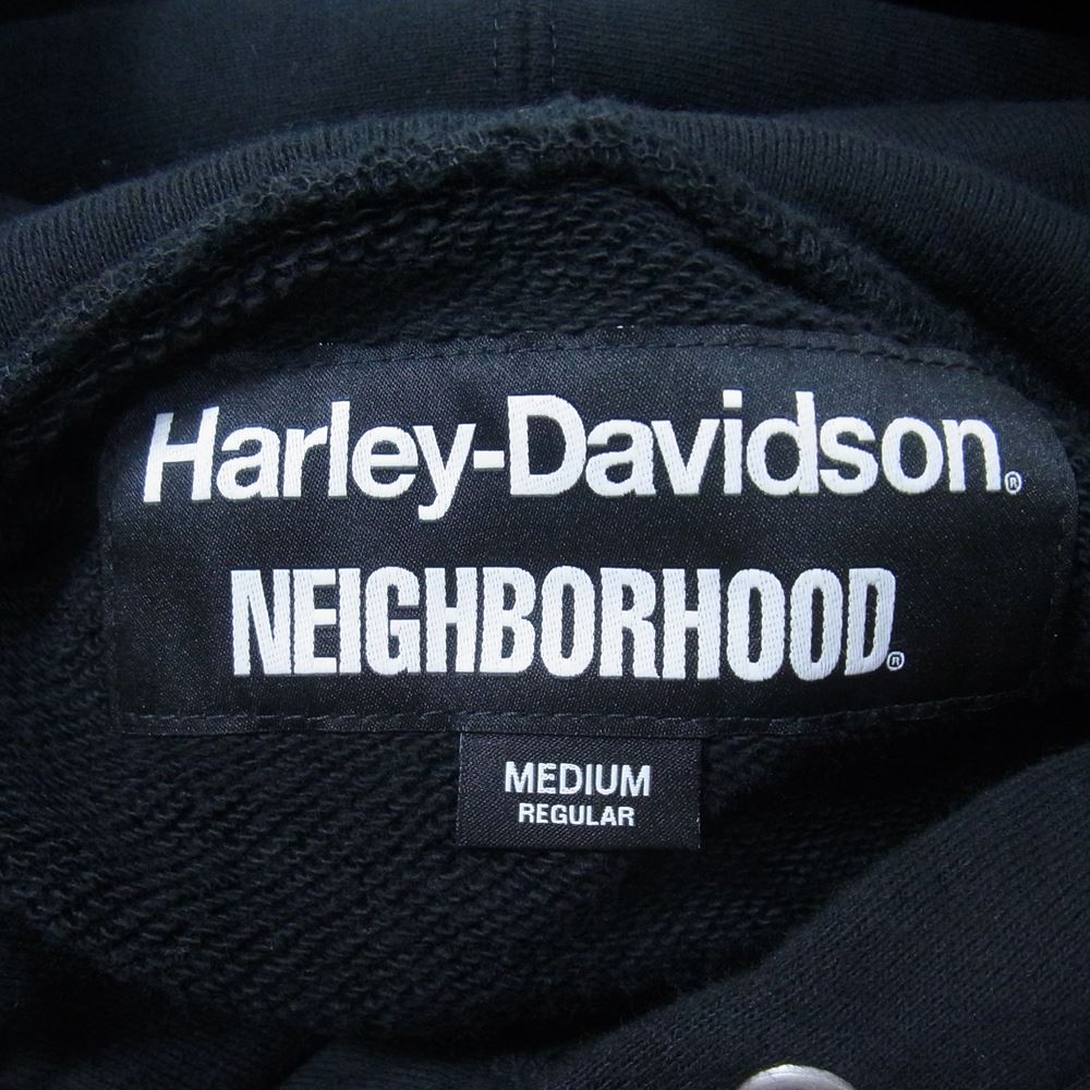 NEIGHBORHOOD ネイバーフッド 22AW  222UW05N-CSM01 × HaleyDaividson H-D . HOODED LS . CO ハーレー ダビッドソン スウェット パーカー  ブラック系 M【中古】
