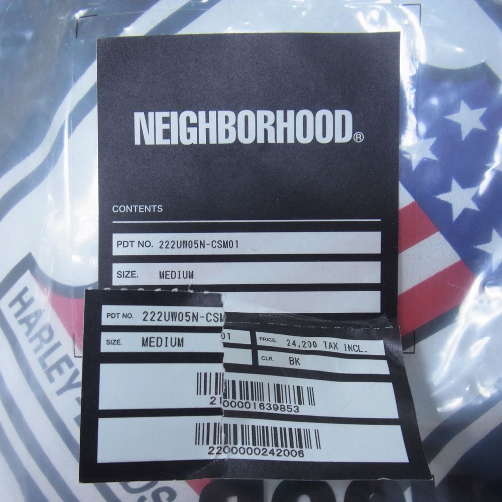 NEIGHBORHOOD ネイバーフッド 22AW  222UW05N-CSM01 × HaleyDaividson H-D . HOODED LS . CO ハーレー ダビッドソン スウェット パーカー  ブラック系 M【中古】