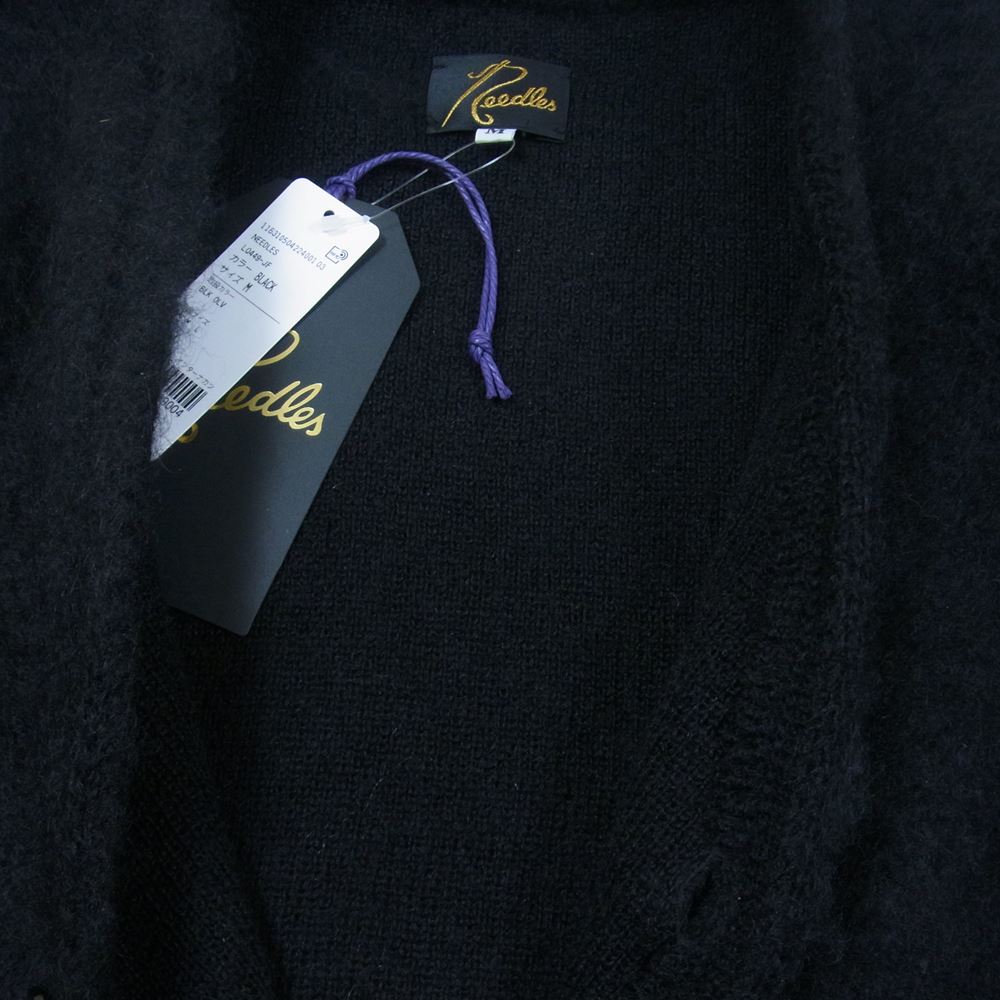 Needles ニードルス カーディガン 22AW LQ449-JF モヘア カーディガン ブラック系 M【新古品】【未使用】【中古】 Needles ニードルス 22AW LQ449-JF モヘア カーディガン ブラック系 M