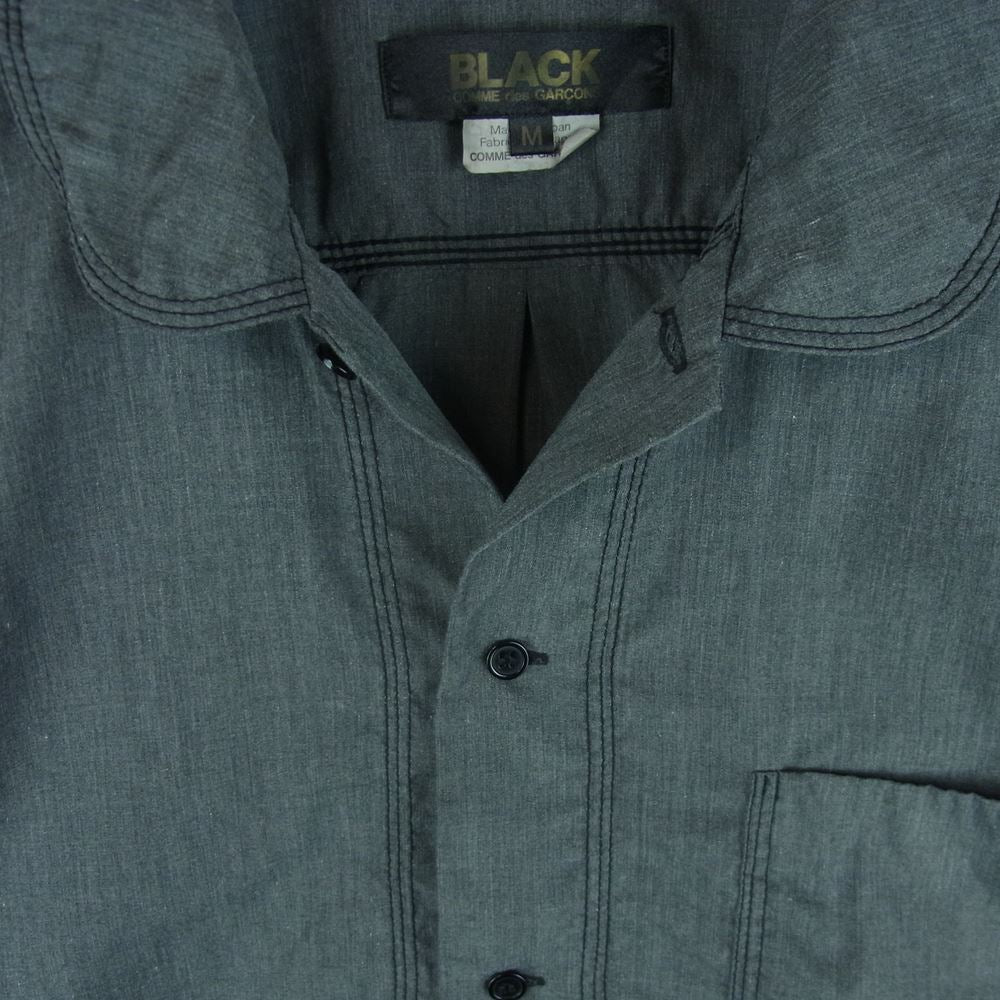 BLACK COMME des GARCONS ブラックコムデギャルソン 1L-B029 AD2013 丸襟 ラウンドカラー 長袖 ドレス シャツ グレー系 M【中古】