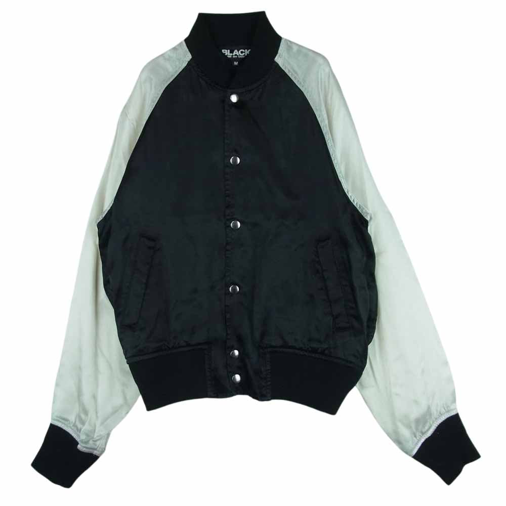BLACK COMME des GARCONS ブラックコムデギャルソン 1M-J022 AD2013 総キュプラ ラグラン切替 スカジャン ブラック系 ホワイト系 M【中古】