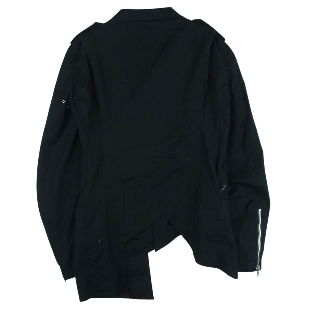COMME des GARCONS HOMME PLUS コムデギャルソンオムプリュス AD2015 PQ-B039 カットオフ コットン ダブルライダース シャツ ジャケット ブラック系 XS【中古】
