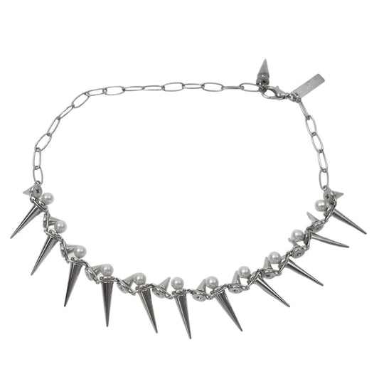 JUNYA WATANABE COMME des GARCONS ジュンヤワタナベコムデギャルソン JH-K807-051-1-1 ニードル スパイク パール チェーン ネックレス シルバー系【中古】