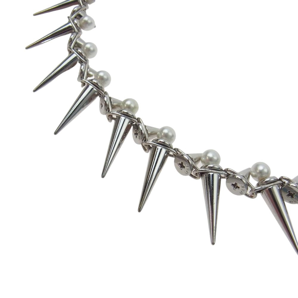 JUNYA WATANABE COMME des GARCONS ジュンヤワタナベコムデギャルソン JH-K807-051-1-1 ニードル スパイク パール チェーン ネックレス シルバー系【中古】