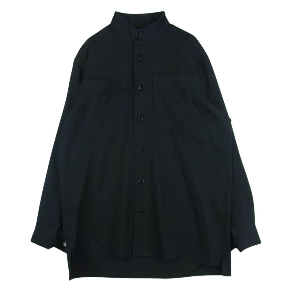 Yohji Yamamoto POUR HOMME ヨウジヤマモトプールオム 1991 REPLICA 16SS H0-B55-104 91AW レプリカ ウール スタンドカラー チャイナ シャツ ブラック系 2【中古】
