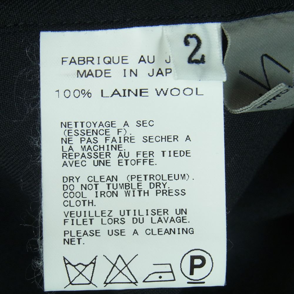 Yohji Yamamoto POUR HOMME ヨウジヤマモトプールオム 1991 REPLICA 16SS H0-B55-104 91AW レプリカ ウール スタンドカラー チャイナ シャツ ブラック系 2【中古】