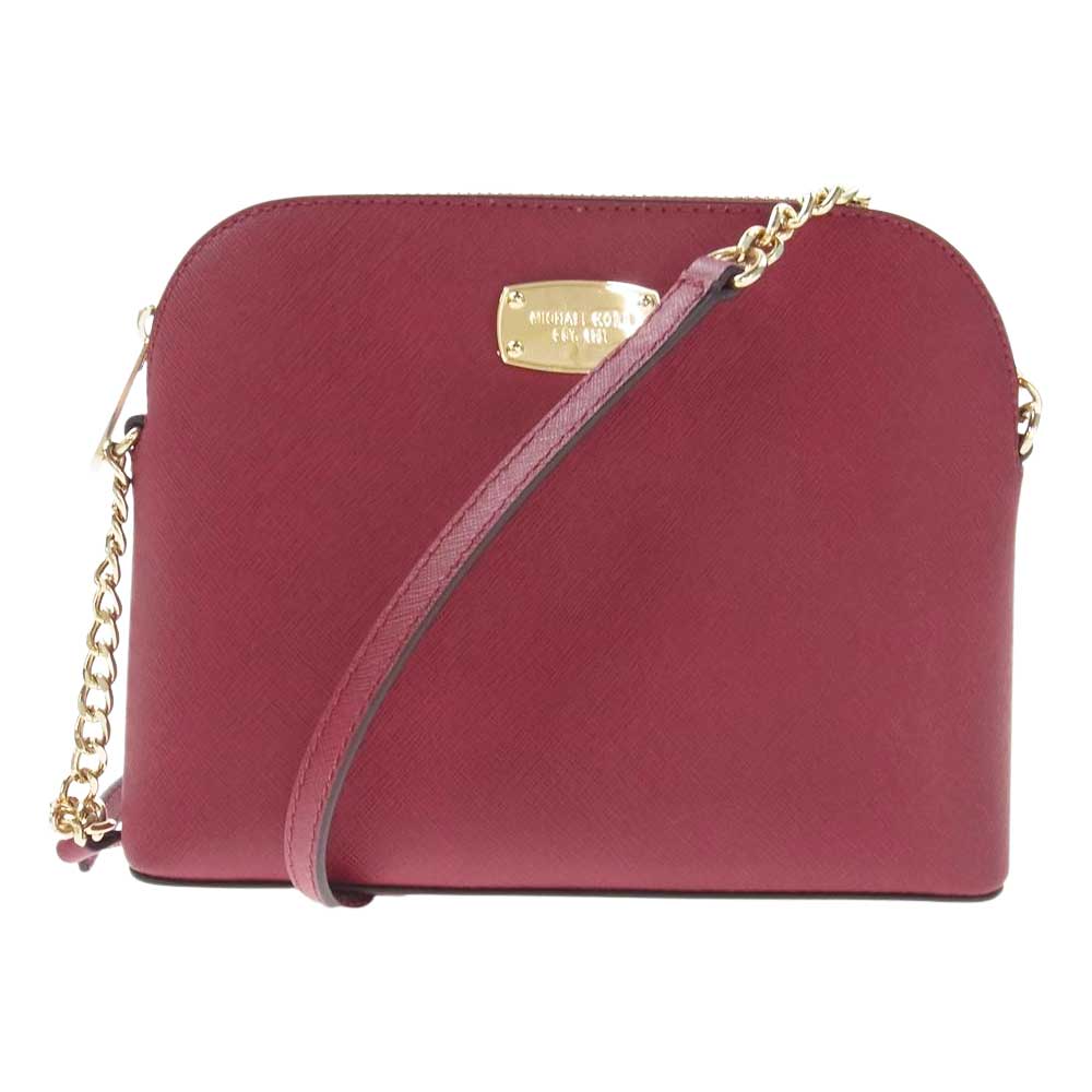 Michael Kors マイケルコース  チェーン ショルダー バッグ 斜め掛け レザー ゴールド金具 ワインレッド系【中古】
