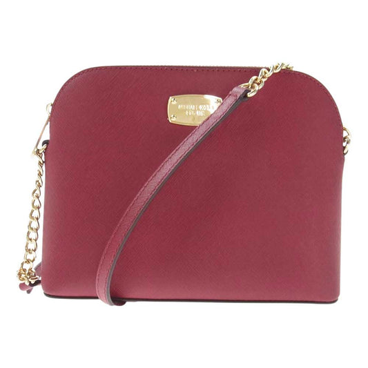 Michael Kors マイケルコース  チェーン ショルダー バッグ 斜め掛け レザー ゴールド金具 ワインレッド系【中古】